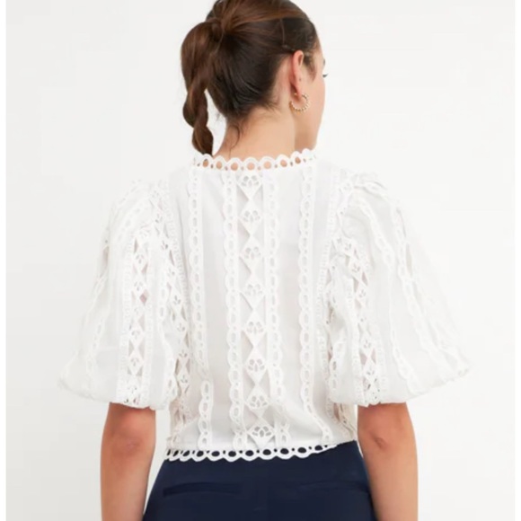 Endless Rose gorgeous lace
Laced V-Neck Puff Sleeve Top NWT $120 so cute… - Picture 3 of 7